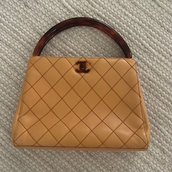 Vintage Chanel Top Handle, Tortoise Handle - Picture 1 of 6